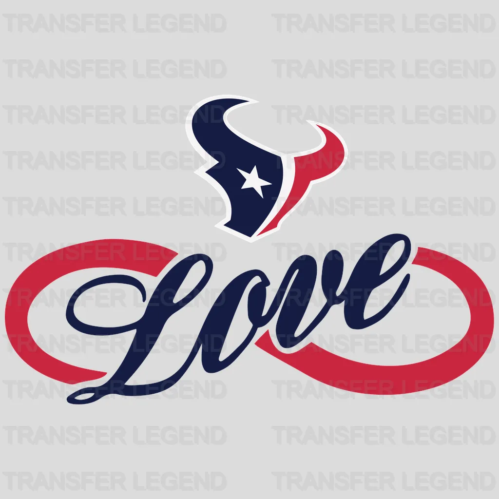 Houston Texans Love Script Emblem NFL Design - DTF Heat Transfer