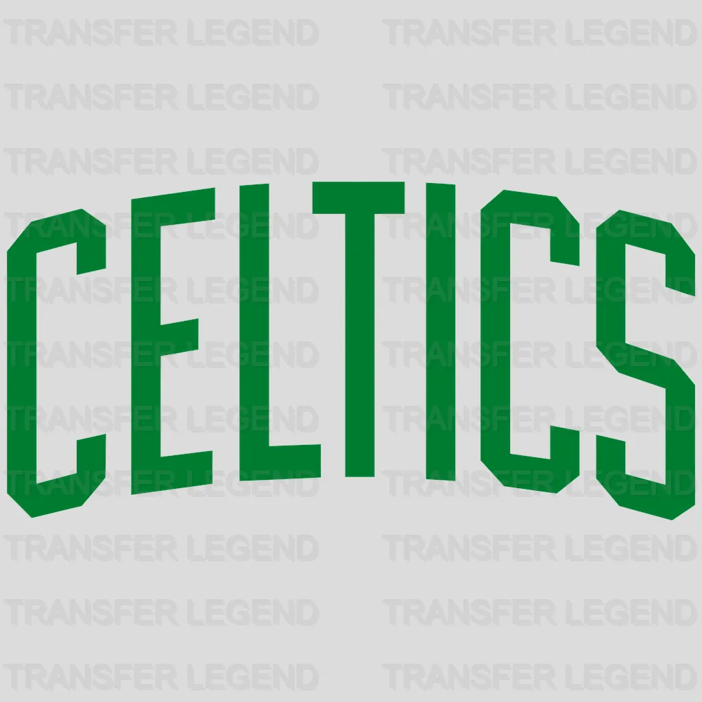 Boston Celtics Tall “CELTICS” Wordmark (Green) NBA Design - DTF Heat Transfer