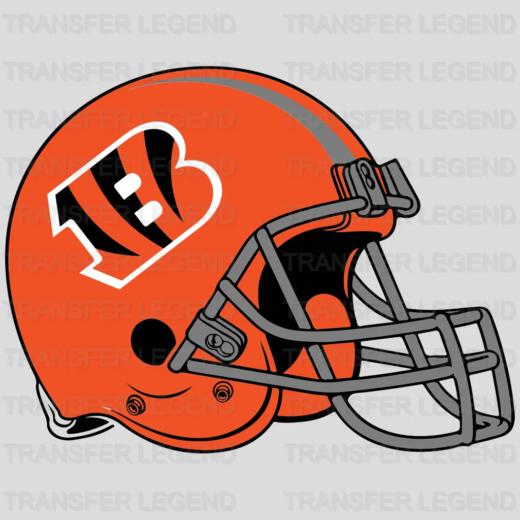 Cincinnati Bengals Side Profile Helmet NFL Design - DTF Heat Transfer