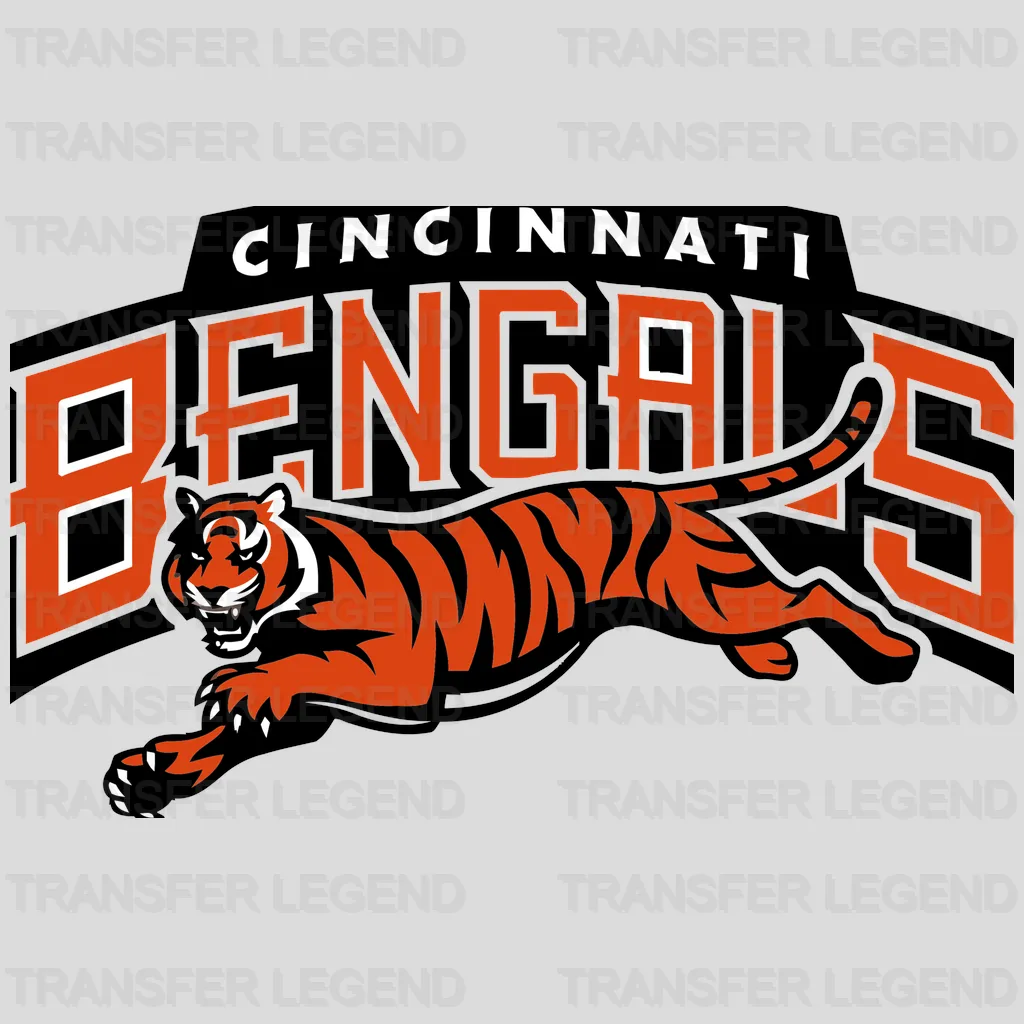 Cincinnati Bengals Running Tiger Wordmark NFL Design - DTF Heat Transfer