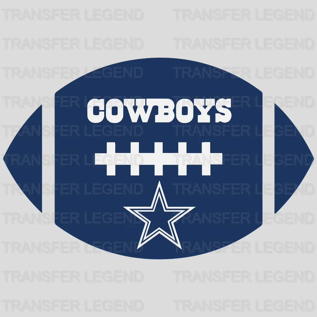 Dallas Cowboys Fan Girl with Helmet Emblem NFL Design - DTF Heat Transfer