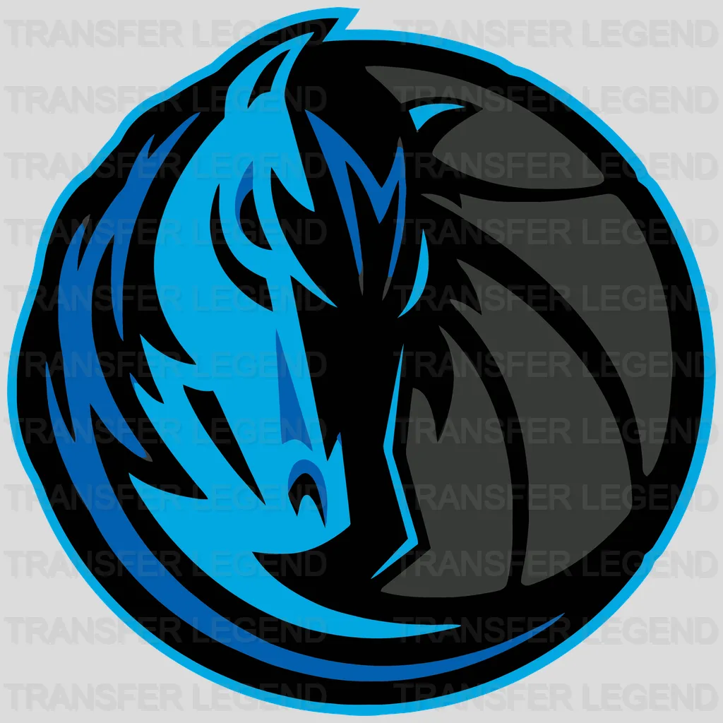 Dallas Mavericks Round Horse Emblem NBA Design - DTF Heat Transfer