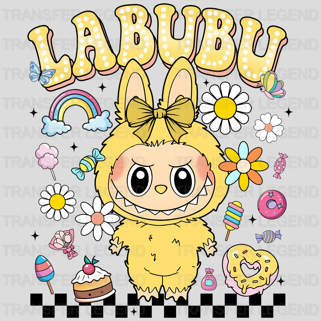 Yellow Hour Labubu Design - DTF Heat Transfers