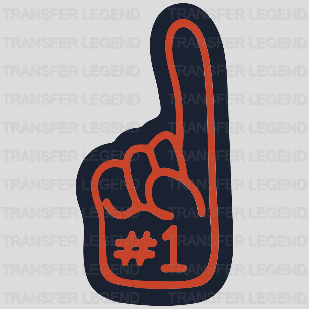 Chicago Bears #1 Foam Finger Graphic NFL Design - DTF Heat Transfer