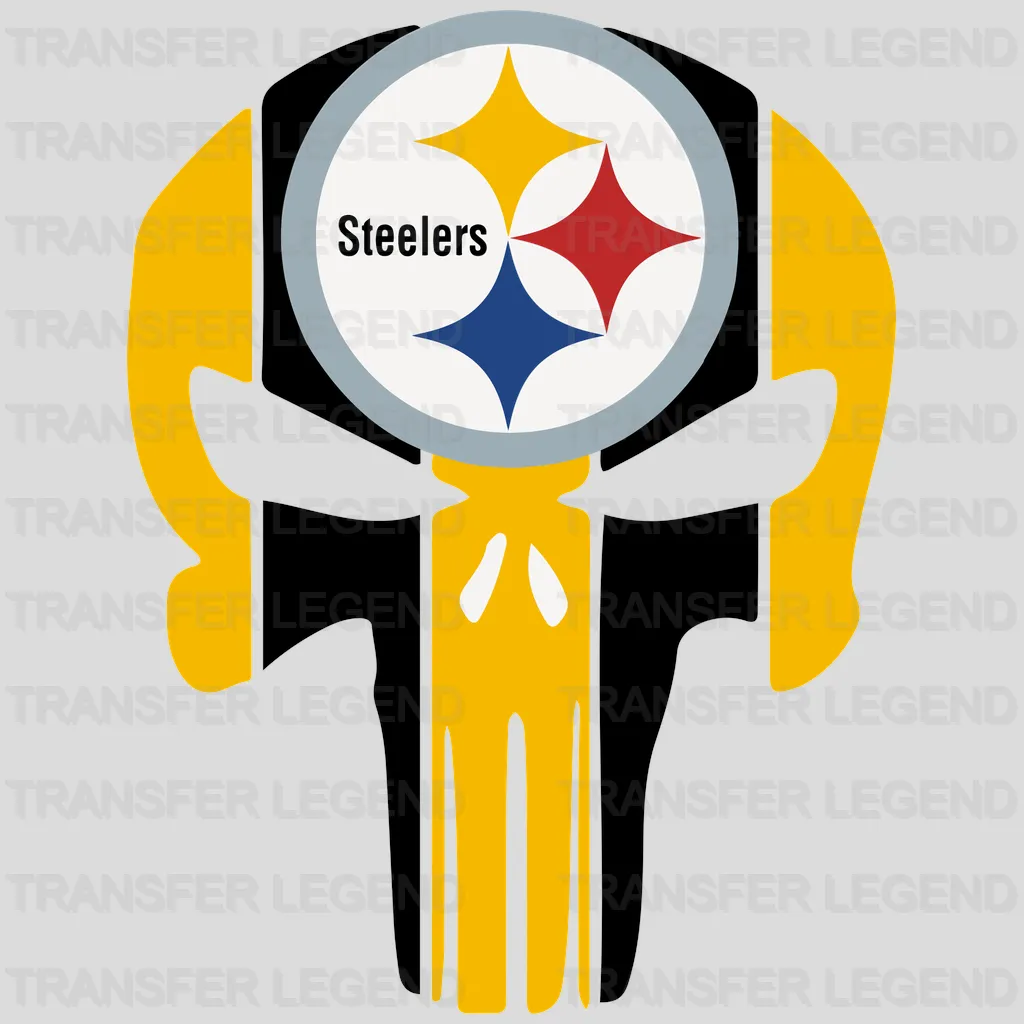 Pittsburgh Steelers headphones icon framing star logo, NFL design - DTF Heat Transfer