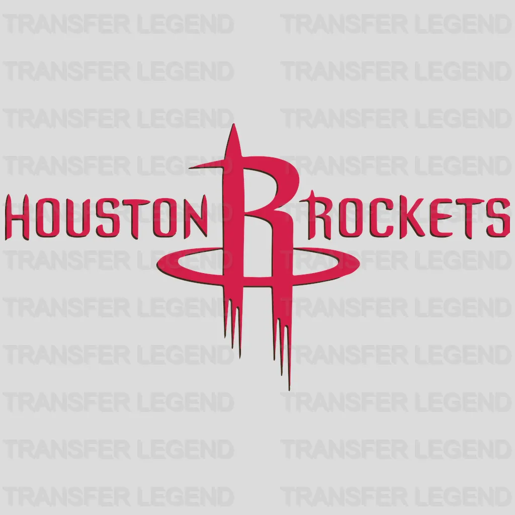 Houston Rockets Modern Wordmark with Tall “R” NBA Design - DTF Heat Transfer