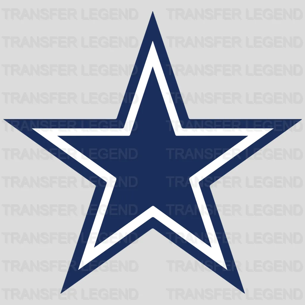Dallas Cowboys Outline Star Logo NFL Design - DTF Heat Transfer
