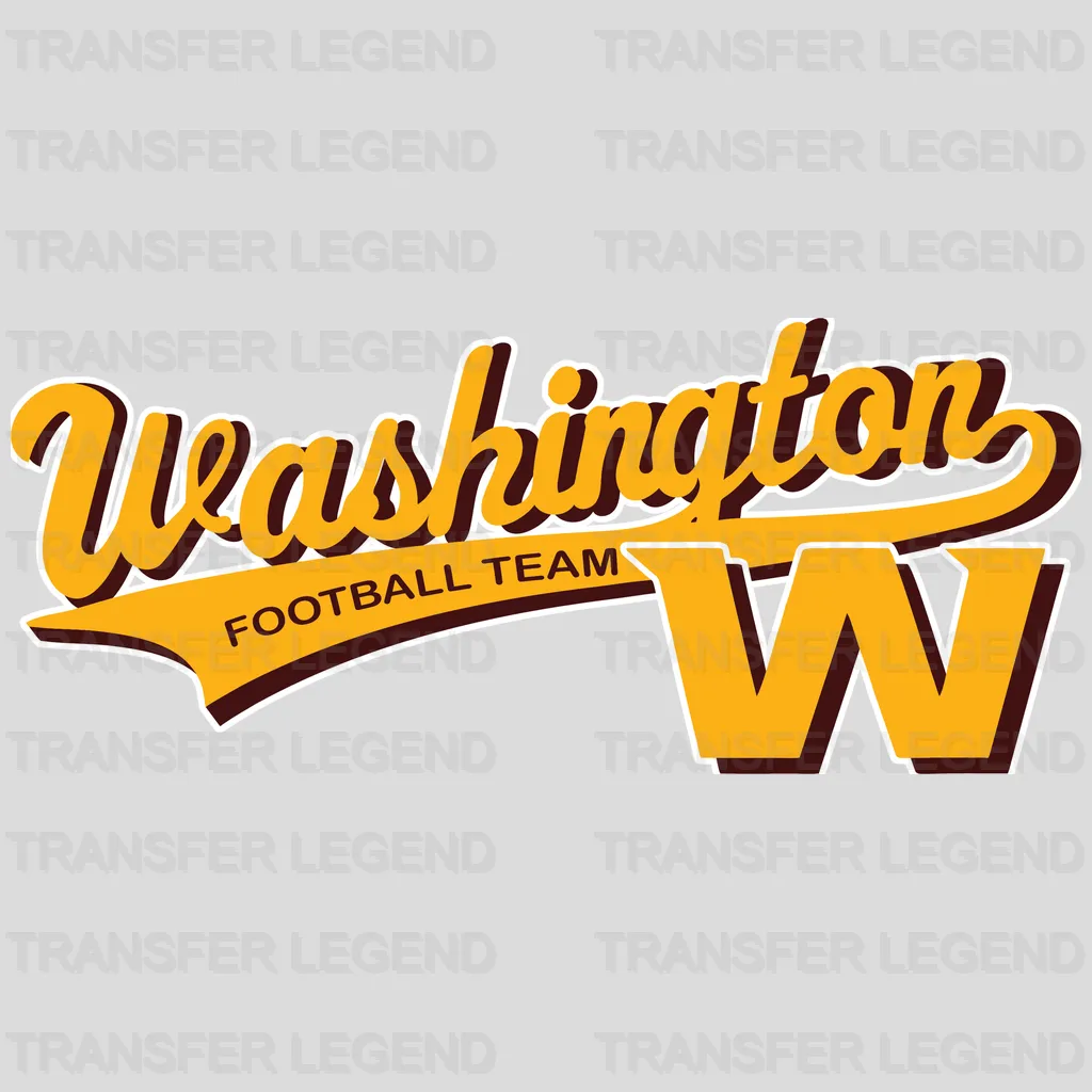Washington Football Team Washington Script with W NFL Design - DTF Heat Transfer