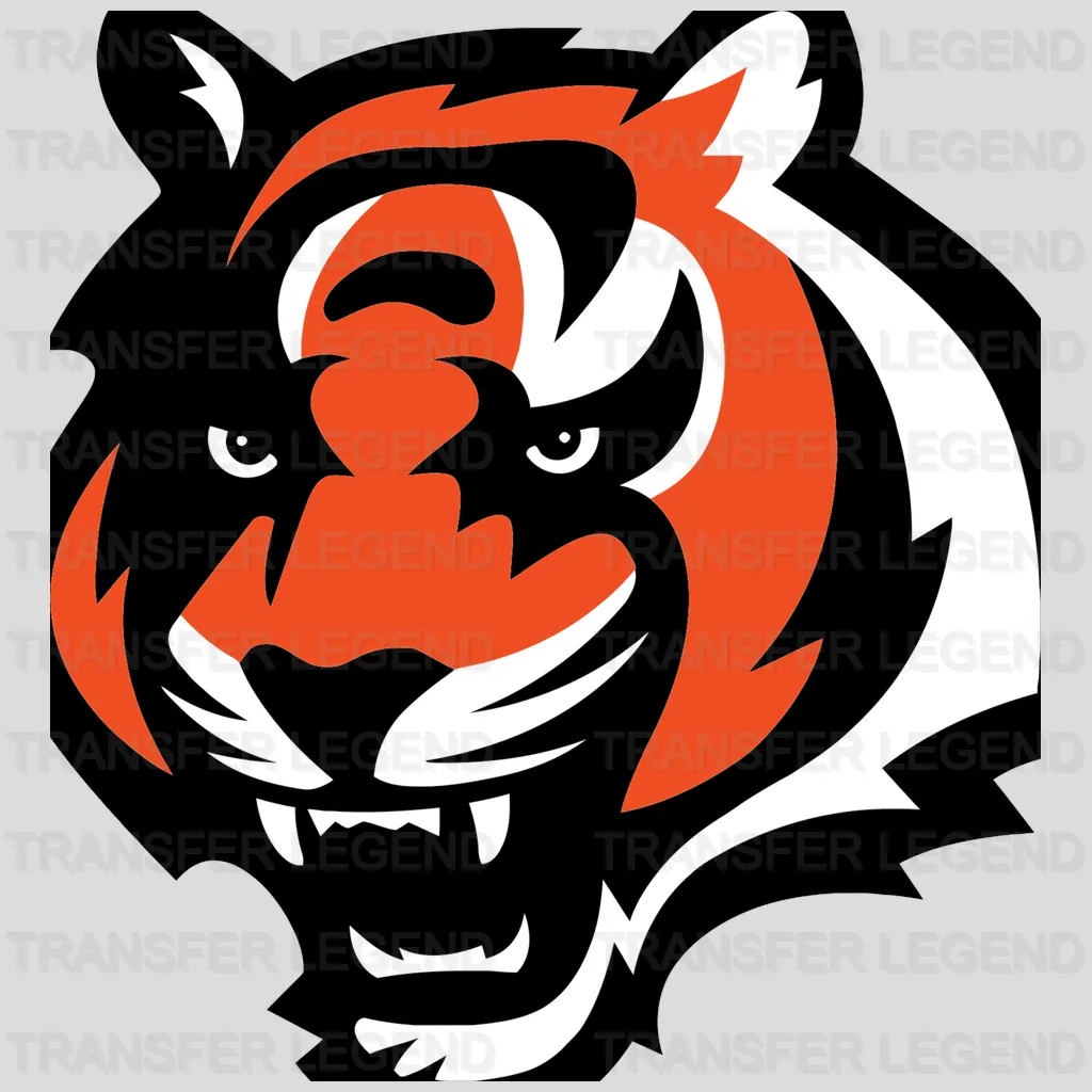 Cincinnati Bengals Fierce Tiger Head NFL Design - DTF Heat Transfer