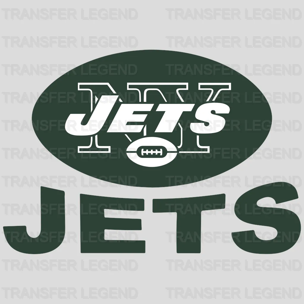 New York Jets Large Oval Wordmark Badge NFL Design - DTF Heat Transfer