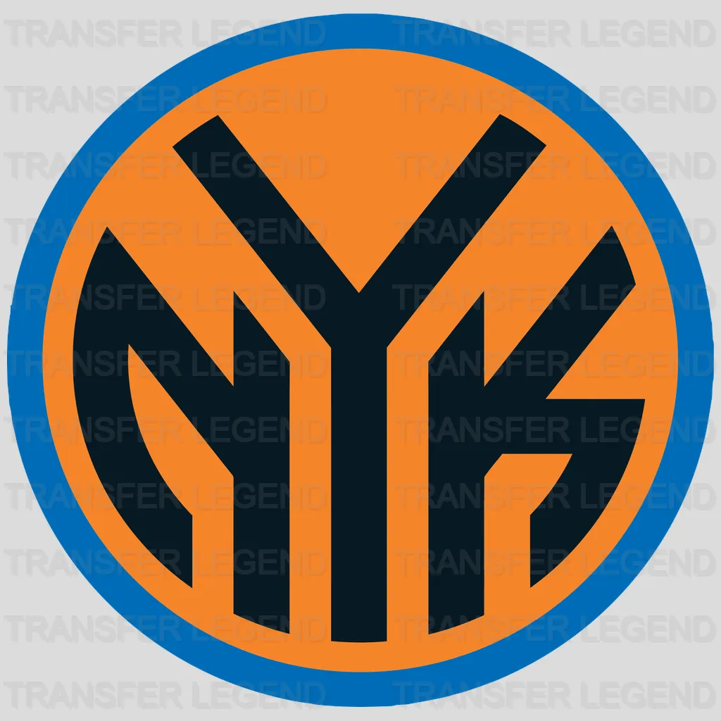 New York Knicks NYK Monogram Round Badge NBA Design - DTF Heat Transfer