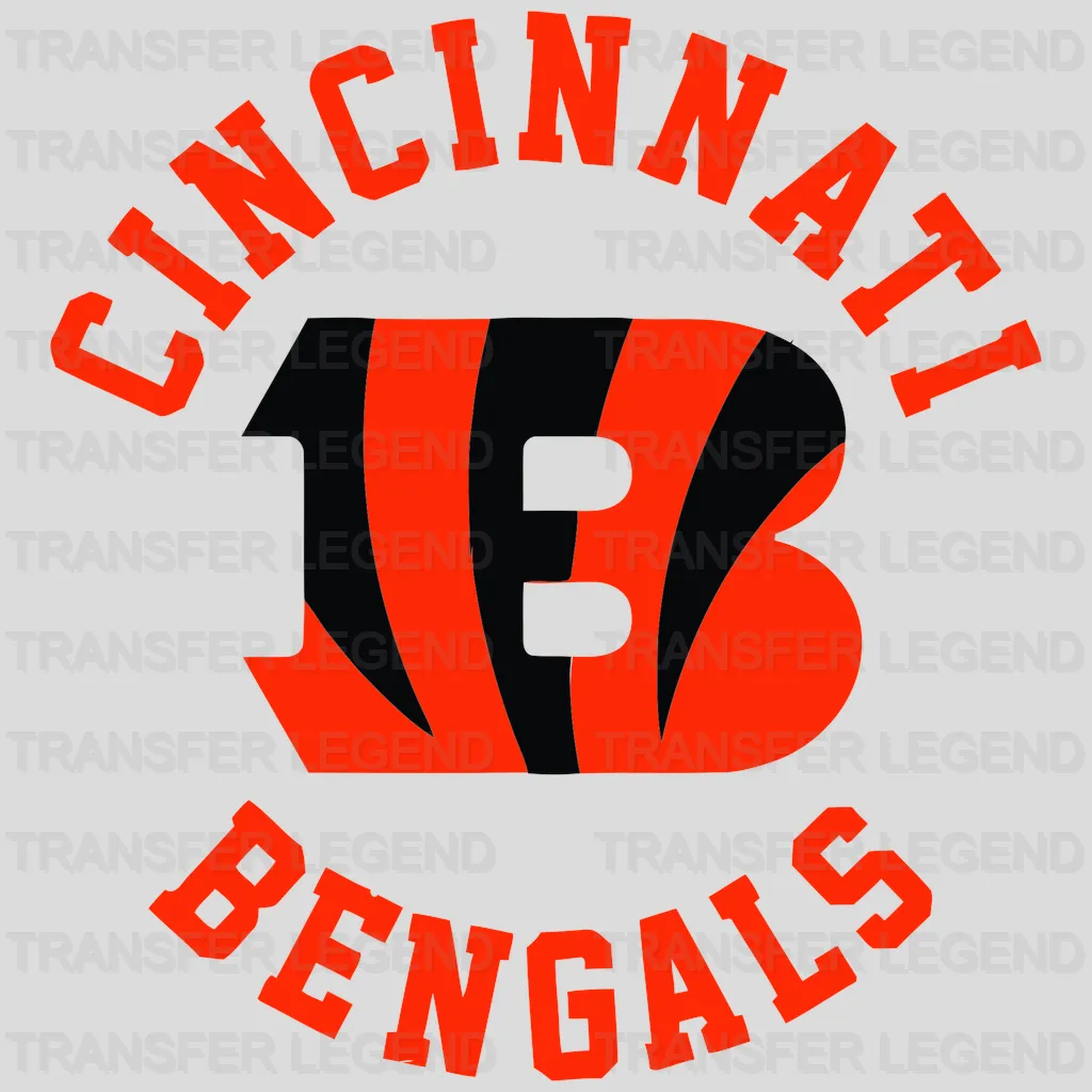 Cincinnati Bengals Circular Text Logo NFL Design - DTF Heat Transfer