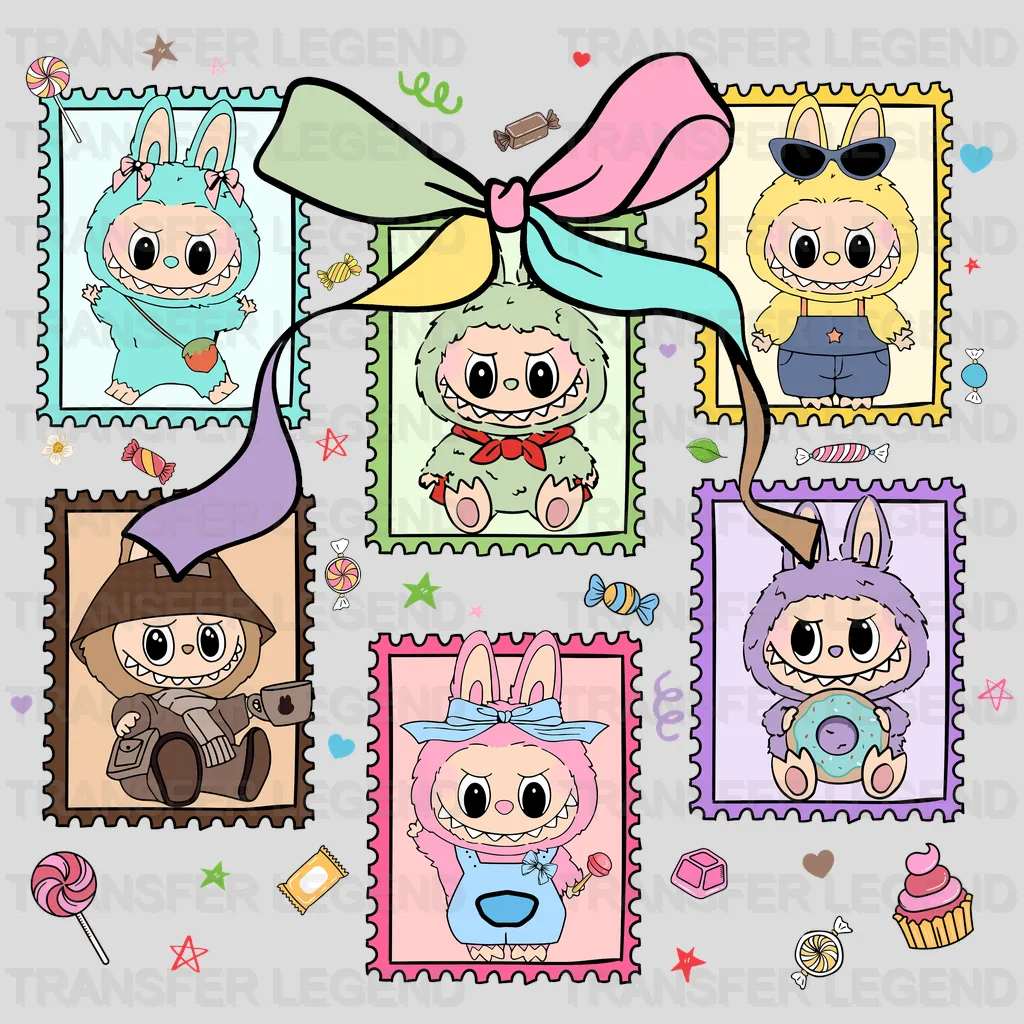 6 Wall Poster Labubu Design - DTF Heat Transfers