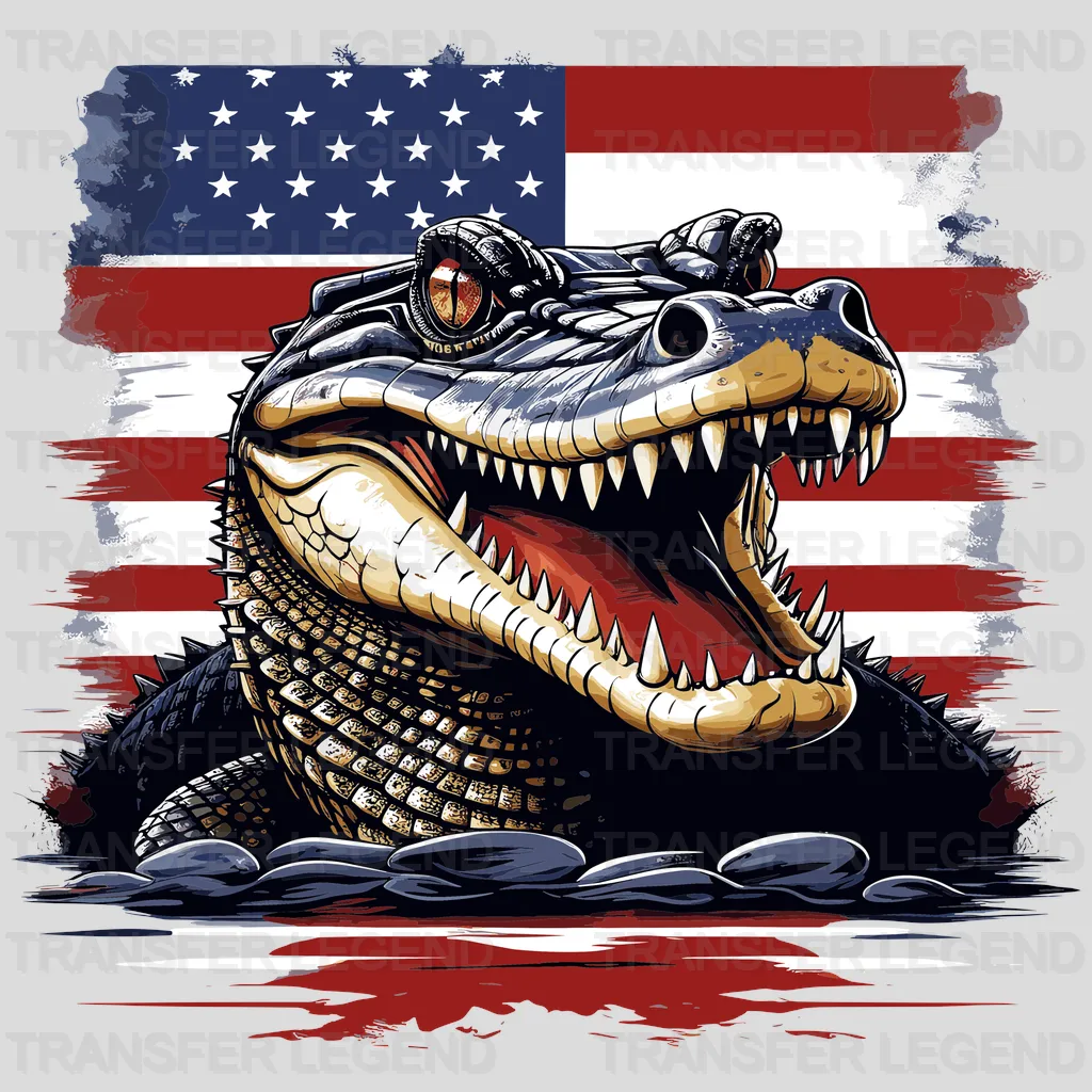 American Crocodile USA Design - DTF Heat Transfers - transferlegend