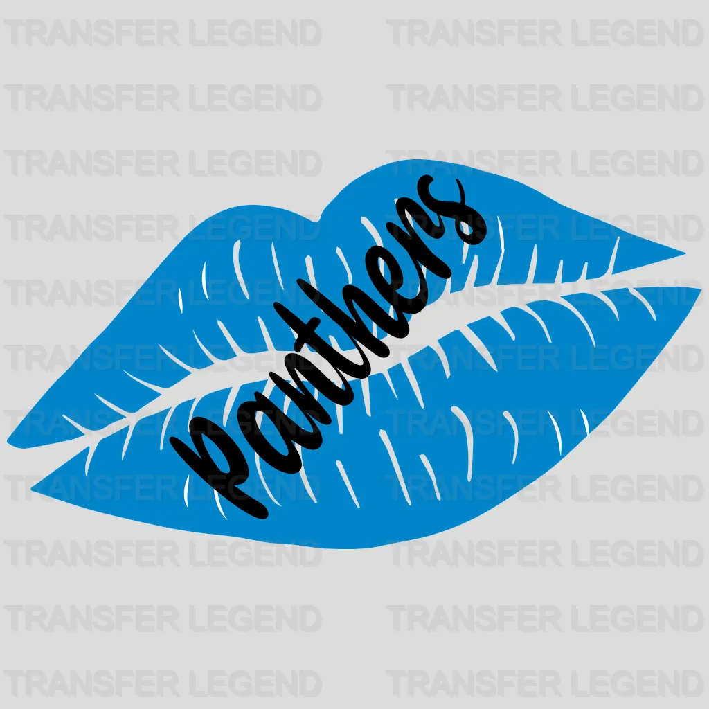 Carolina Panthers Lip‑Bite Graphic NFL Design - DTF Heat Transfer