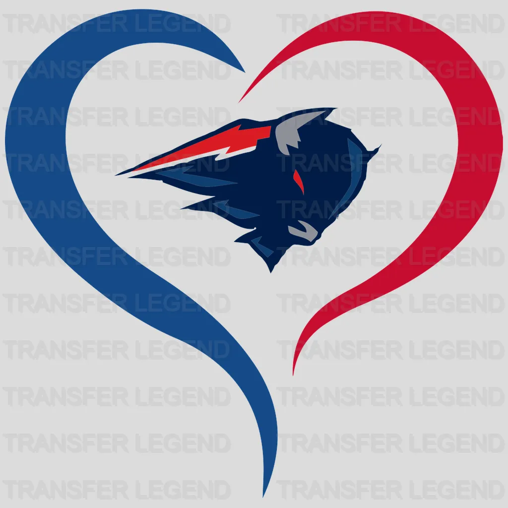 Buffalo Bills Heart Swirl Logo NFL Design - DTF Heat Transfer