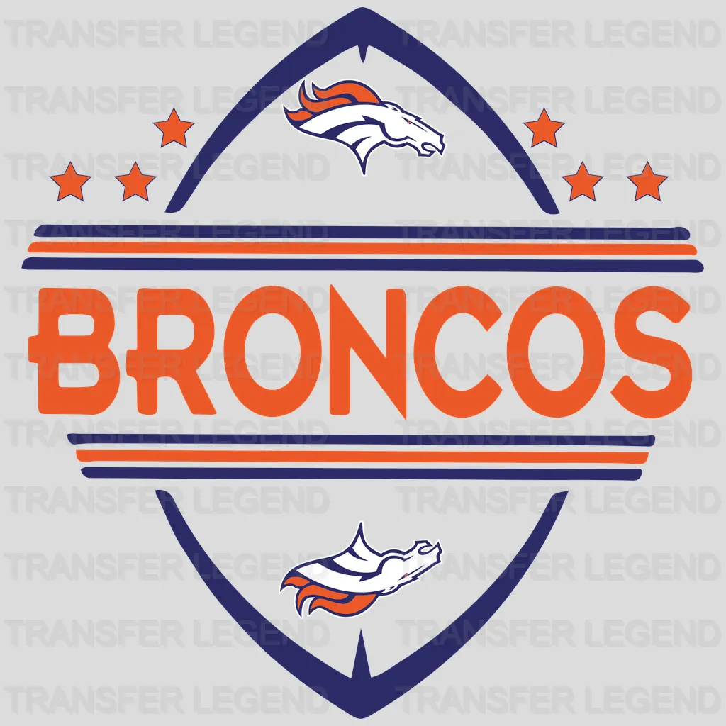 Denver Broncos Charging Horse Silhouette NFL Design - DTF Heat Transfer