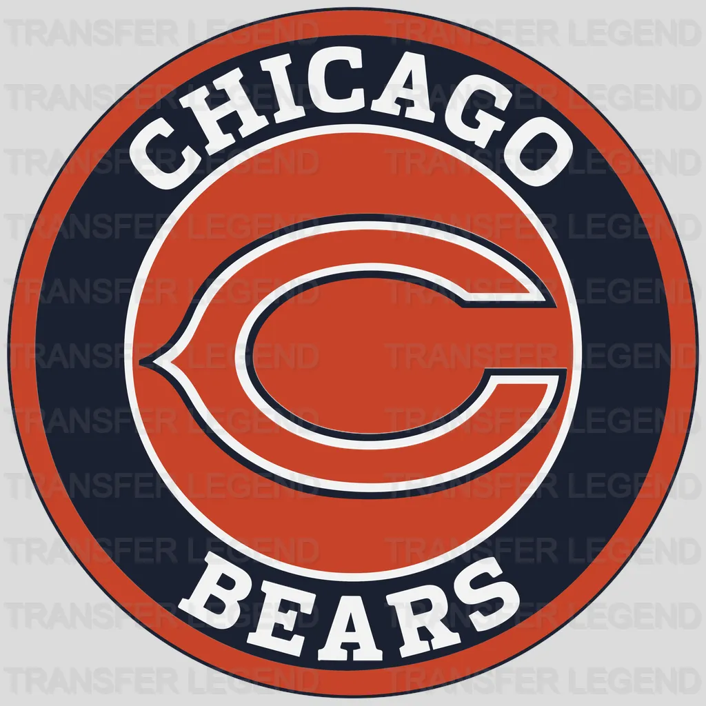 Chicago Bears Frontal Bear Head Emblem NFL Design - DTF Heat Transfer