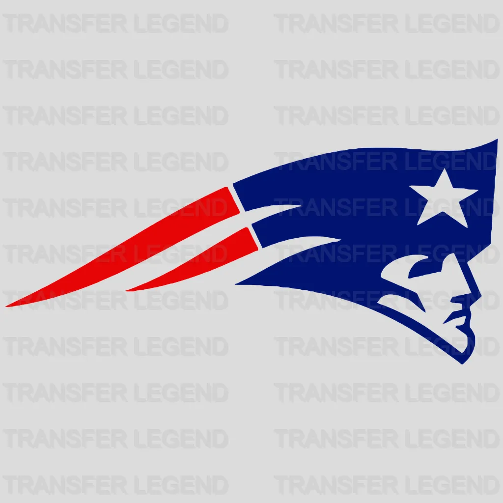 New England Patriots streamlined pennant with star outline, NFL design - DTF Heat Transfer