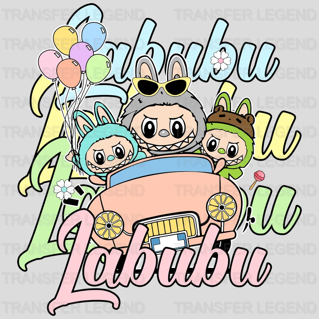 Race Car Labubu Design - DTF Heat Transfers