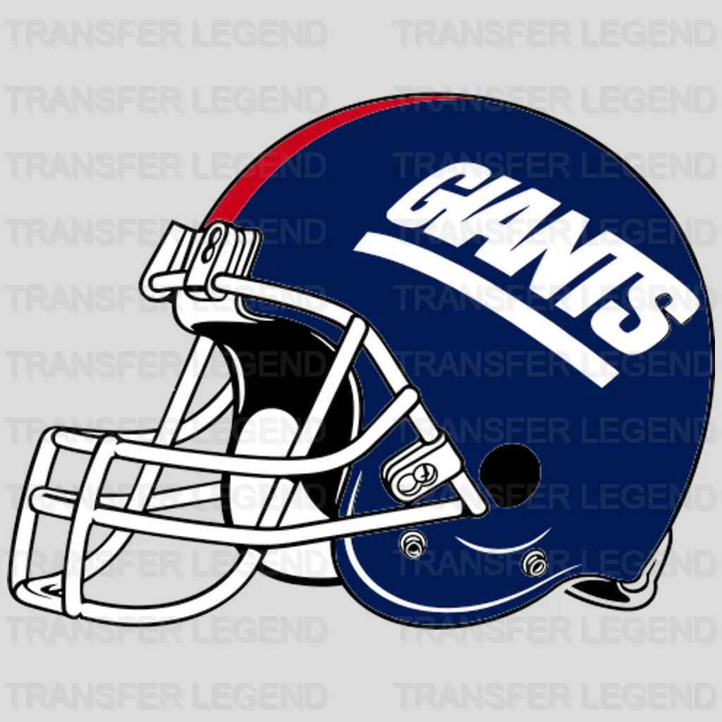 New York Giants side‑view football helmet illustration, NFL design - DTF Heat Transfer