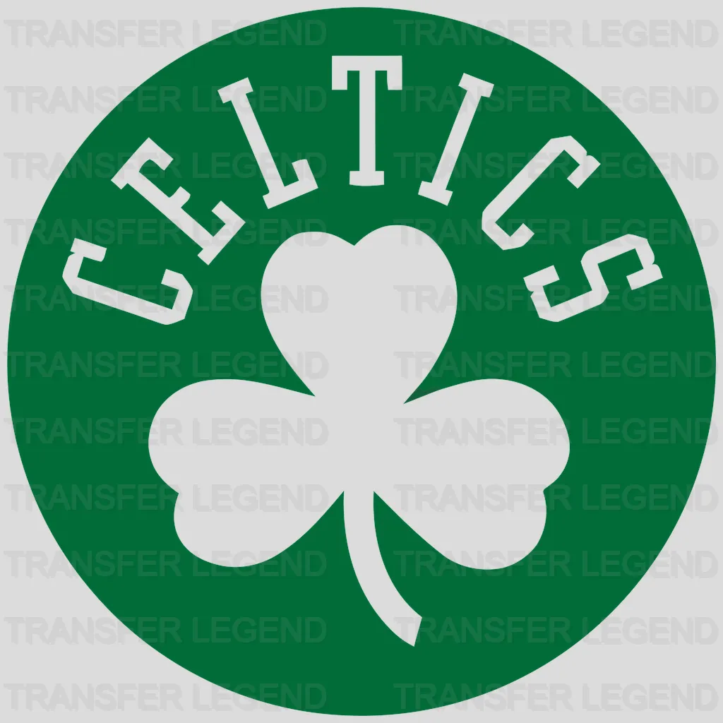 Boston Celtics Shamrock within “CELTICS” Circle NBA Design - DTF Heat Transfer