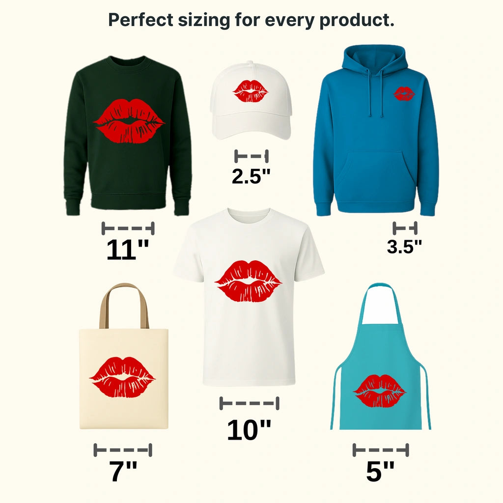 Valentine Kisses Valentine's Day Design - DTF heat transfer - transferlegend