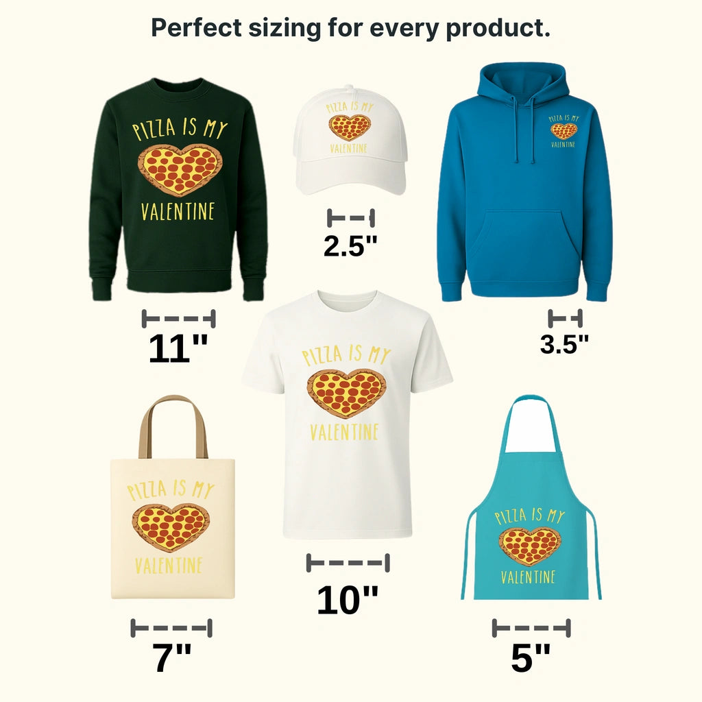 Pizza Is My Valentine Valentine's Day Design - DTF heat transfer - transferlegend