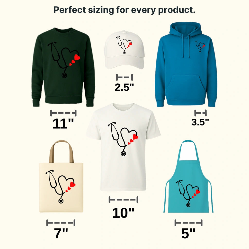 Stethoscope Heart Valentine's Day Design - DTF heat transfer - transferlegend