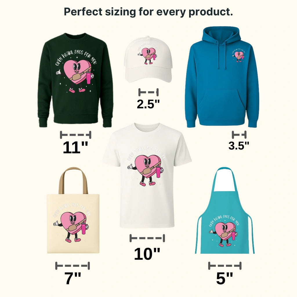 Only Heart Eyes For You Valentine's Day Design - DTF heat transfer - transferlegend