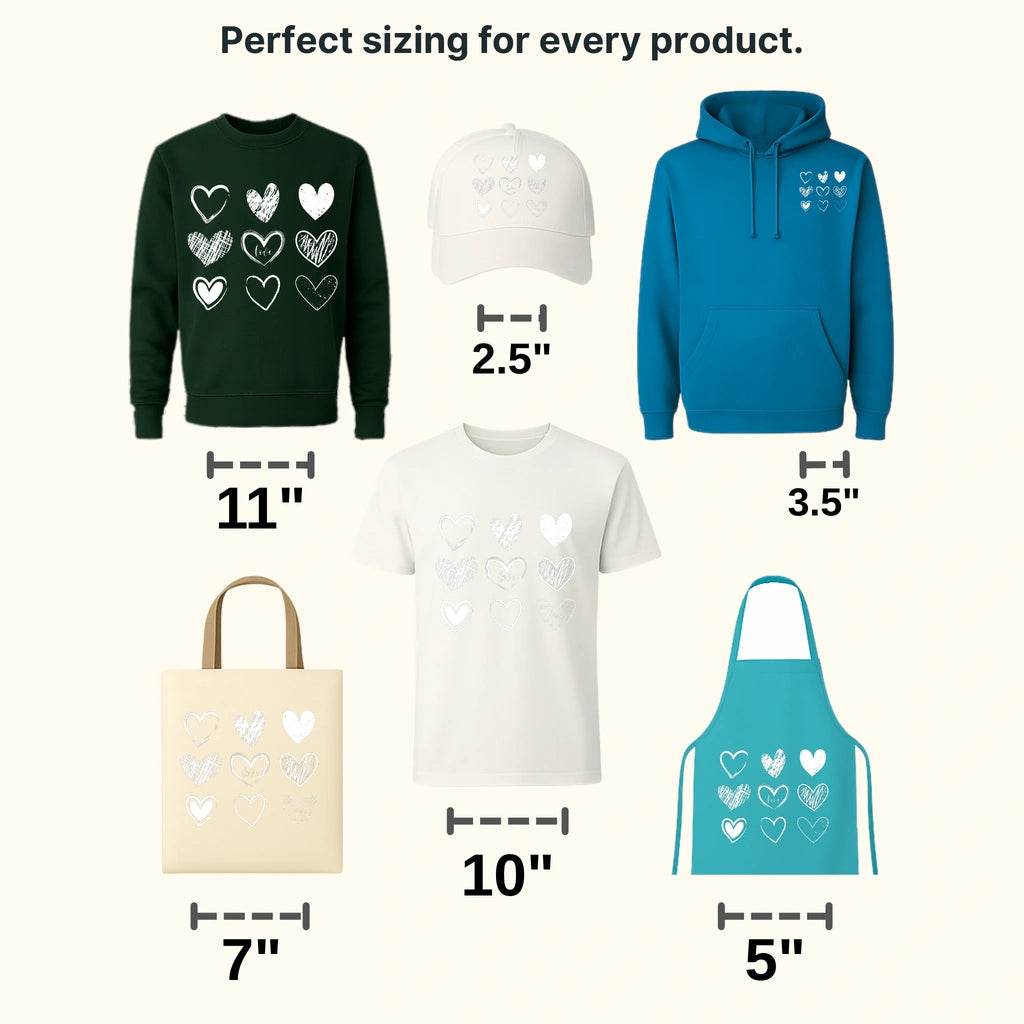 White Hearts Valentine's Day Design - DTF heat transfer - transferlegend