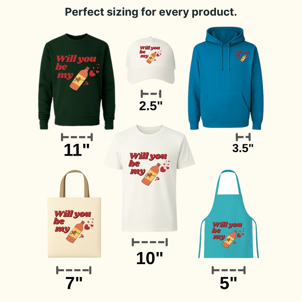 Will You Be My Valentina? Valentine's Day Design - DTF heat transfer - transferlegend