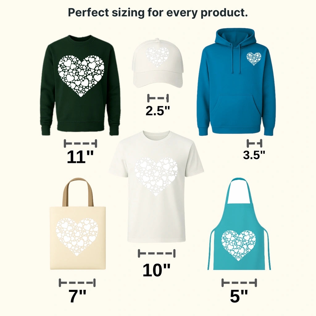 Valentine Hearts Valentine's Day Design - DTF heat transfer - transferlegend