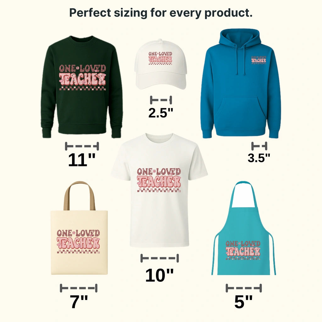 One Loved Teacher Valentine's Day Design - DTF heat transfer - transferlegend