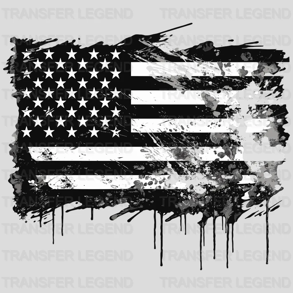 Black White USA Design - DTF Heat Transfers - transferlegend