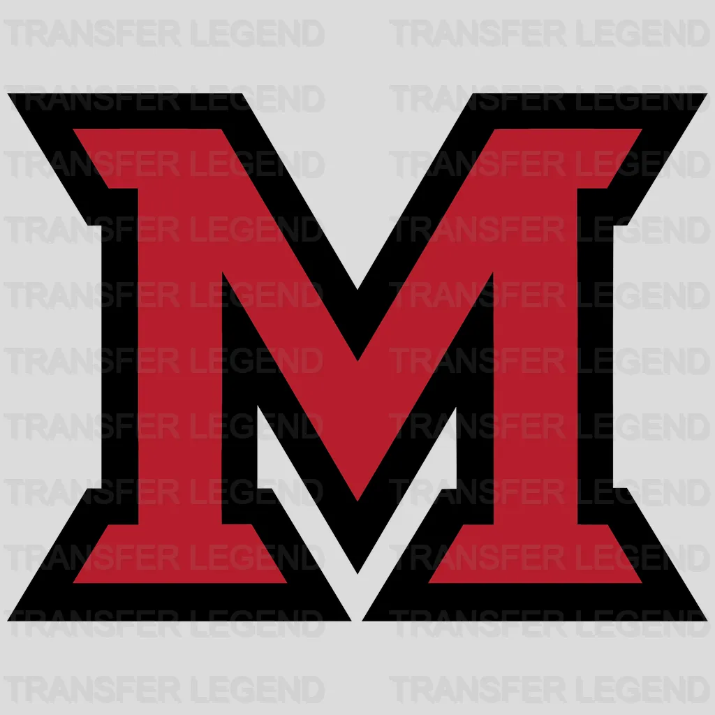 Miami Heat Bold Varsity “M” Mark (Red/Black) NBA Design - DTF Heat Transfer