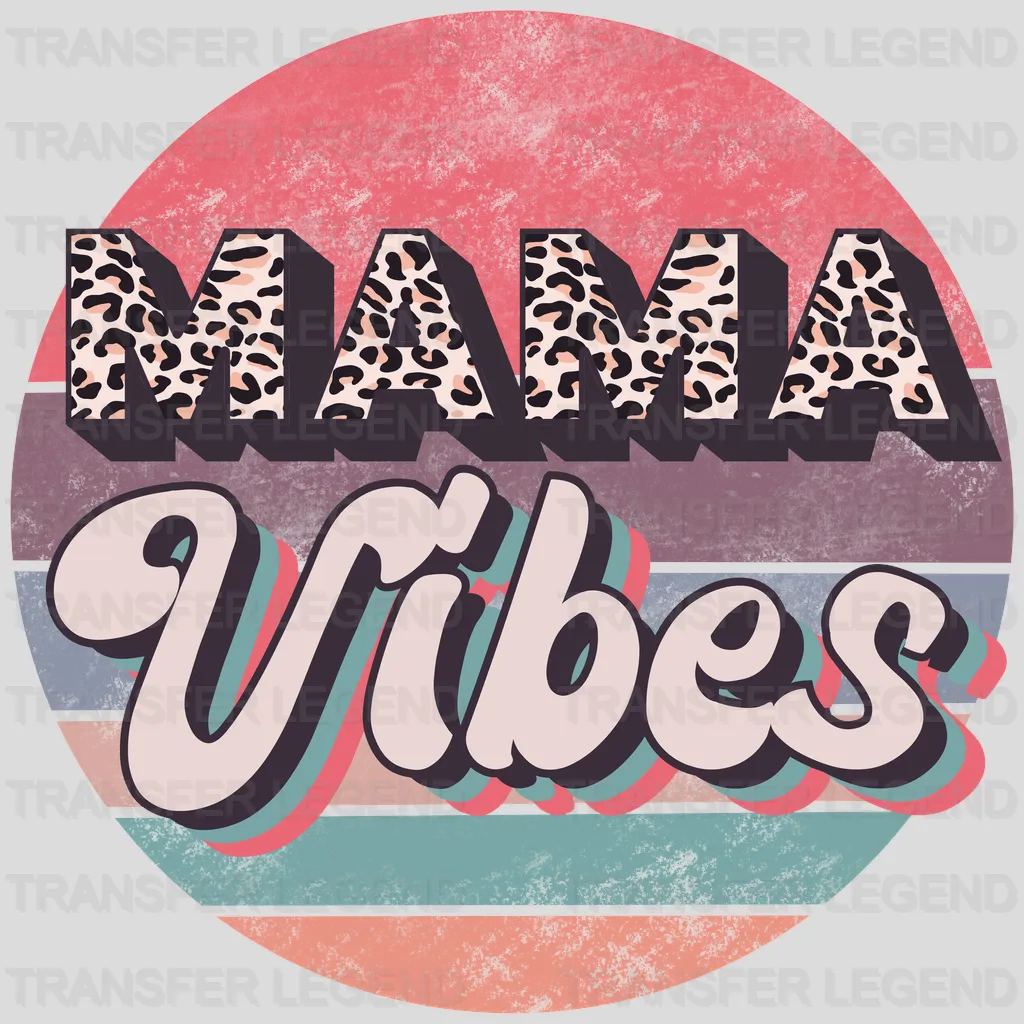 Mama Vibes And Mini Vibes Leopard Retro - Baby and Mama - Family Matching - Design - DTF heat transfer - transferlegend