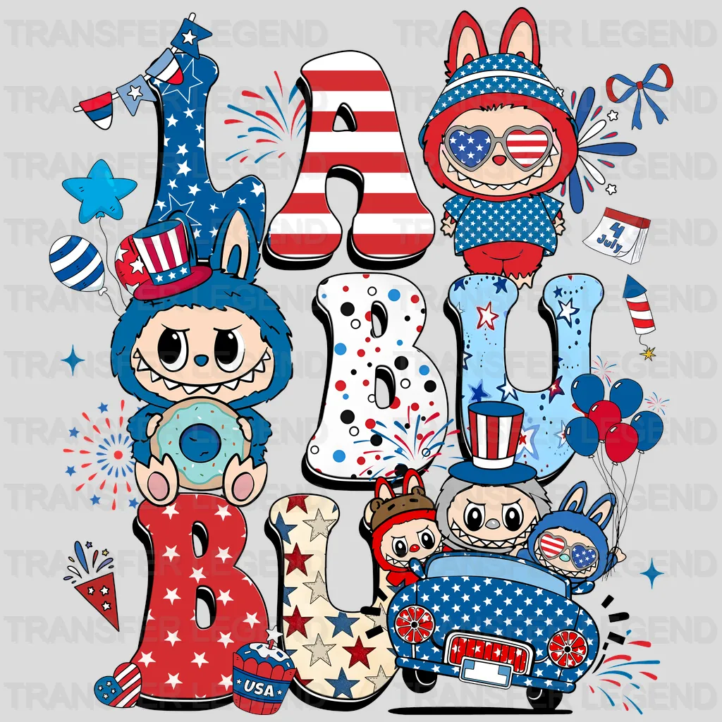 4Th July Labubu Design - DTF Heat Transfers