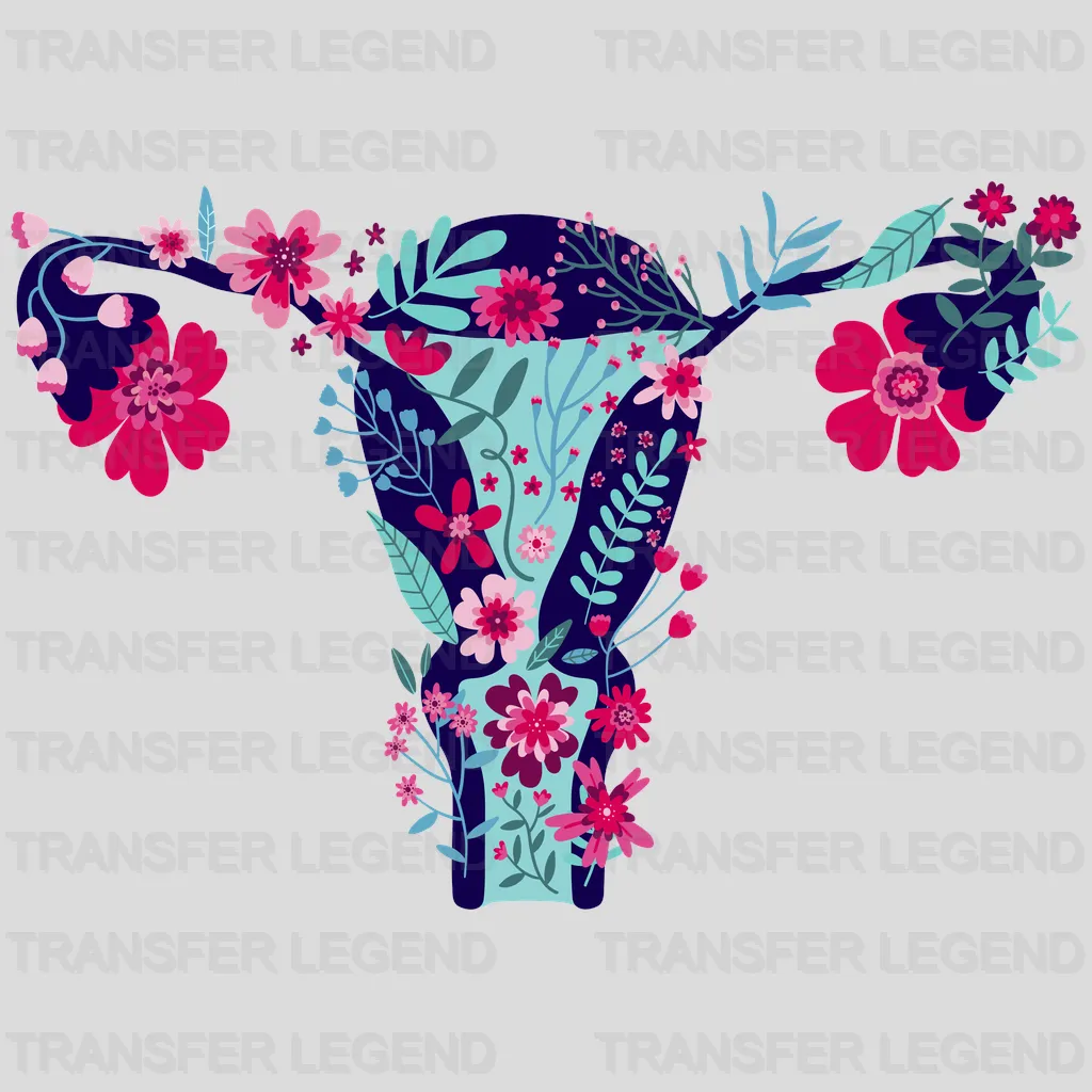 Floral Uterus Design - DTF heat transfer - transferlegend