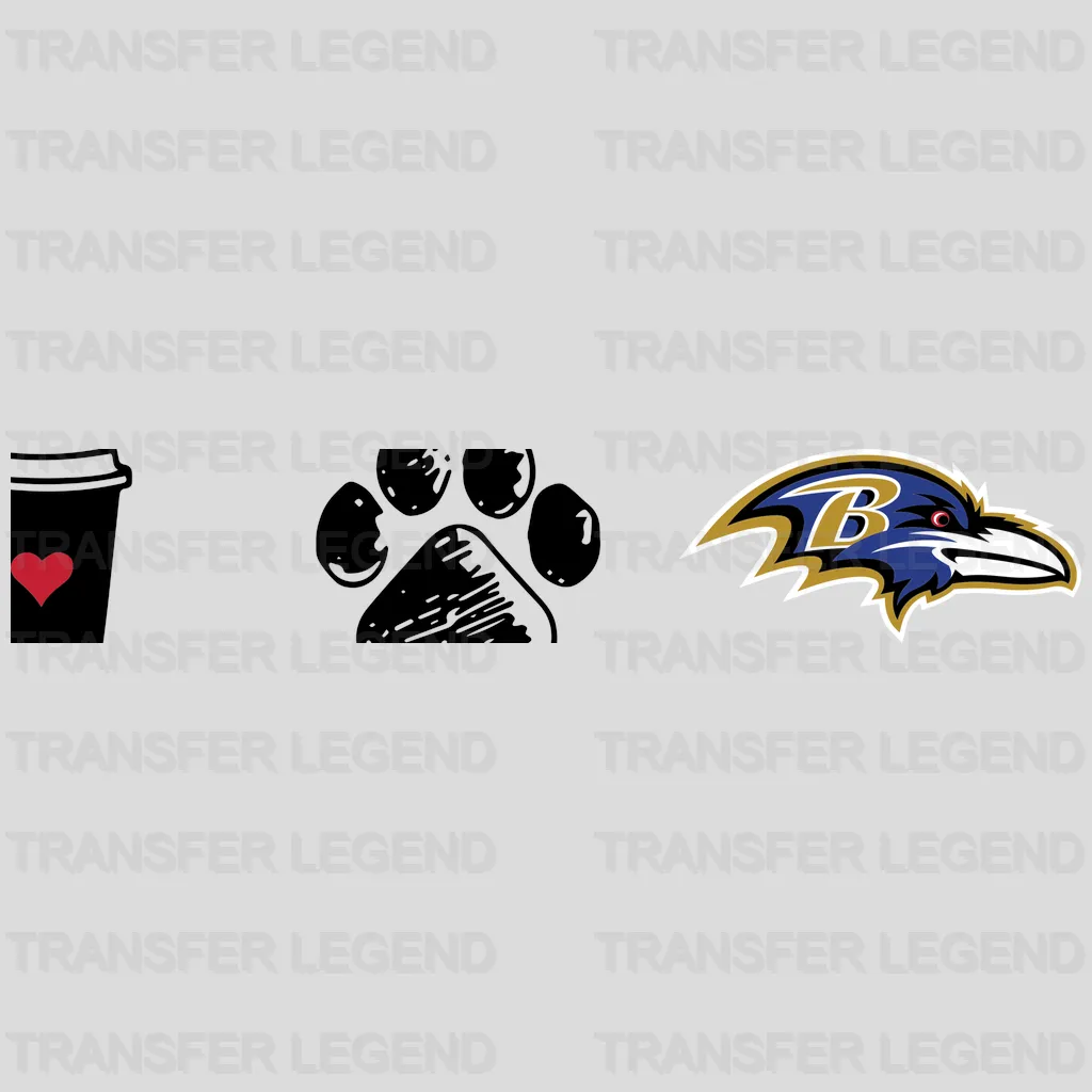 Baltimore Ravens Mini Logo Scatter Emblem NFL Design - DTF Heat Transfer