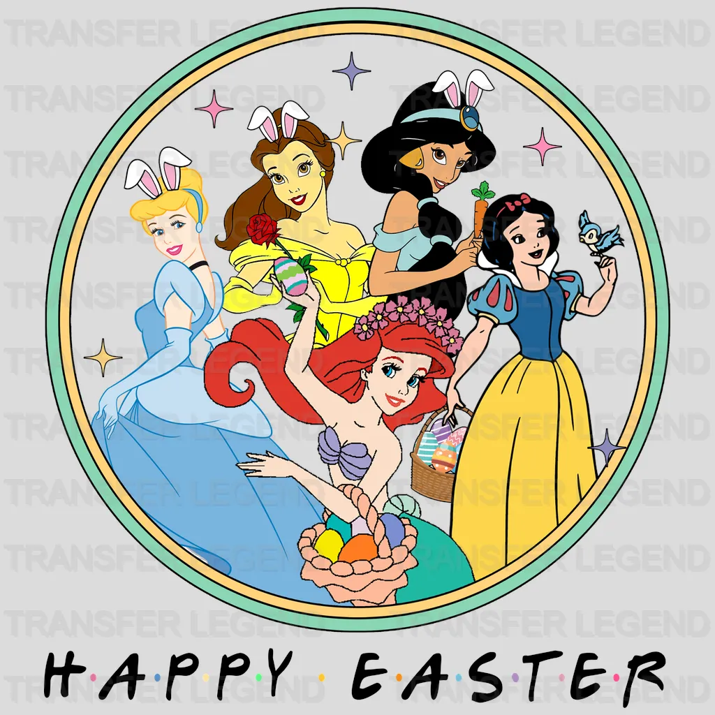 Princesses Friend Themed Happy Easter Design- DTF heat transfer - transferlegend