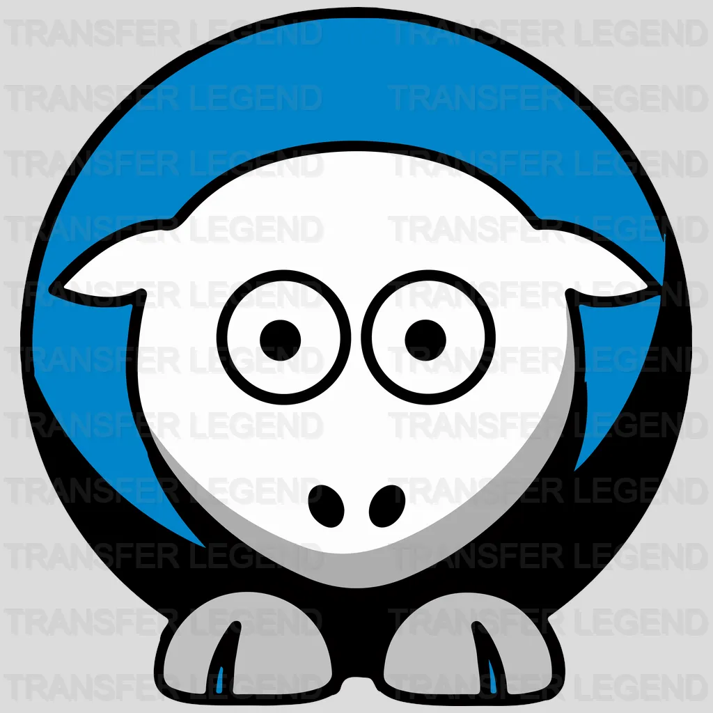 Carolina Panthers Sheep Mascot Circle Logo NFL Design - DTF Heat Transfer
