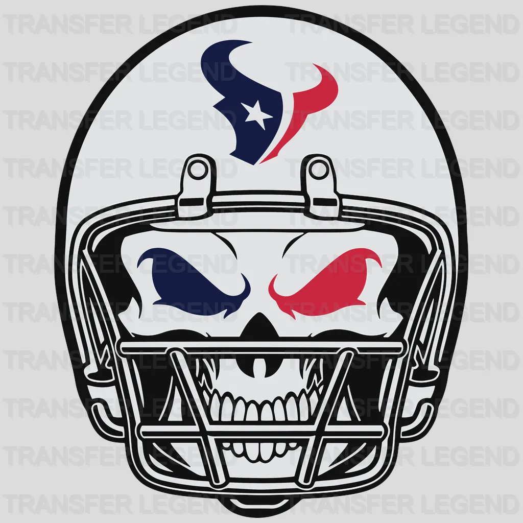 Houston Texans Skull‑Mask Helmet Emblem NFL Design - DTF Heat Transfer