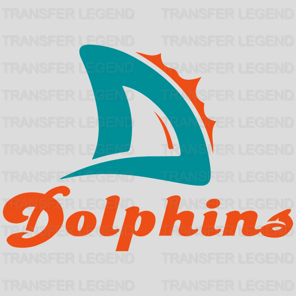 Miami Dolphins Fin Silhouette Logo NFL Design - DTF Heat Transfer