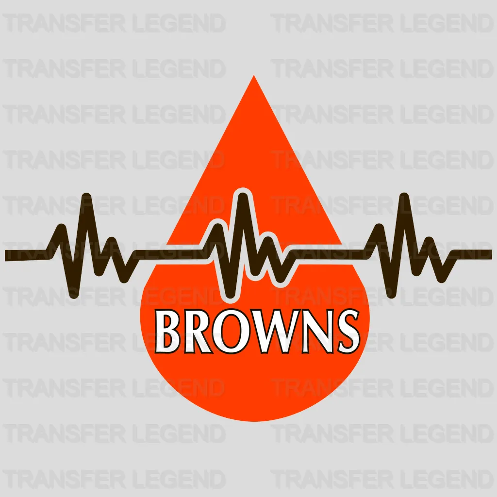 Cleveland Browns Triangle Heartbeat Emblem NFL Design - DTF Heat Transfer