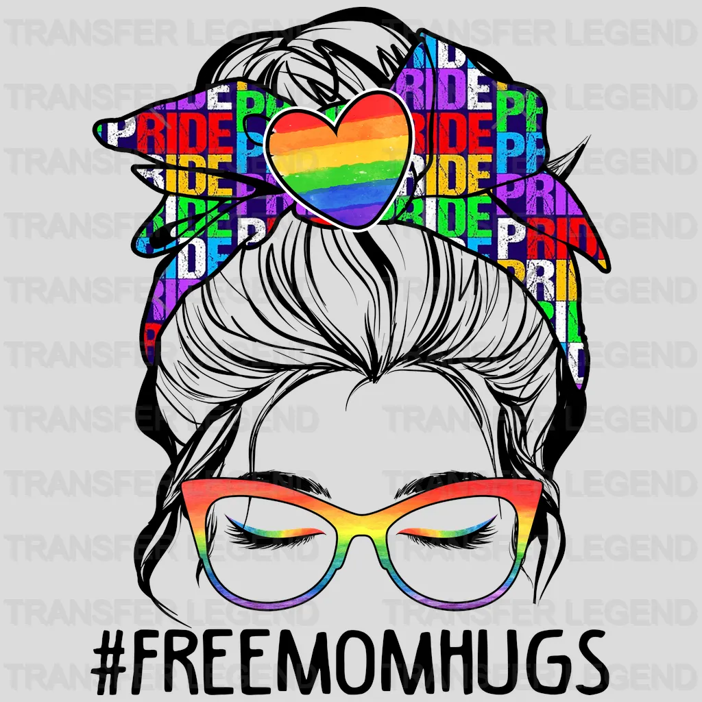 Free Mom Hugs - Support Lgbt - Lgbt Mom Design - DTF heat transfer - transferlegend