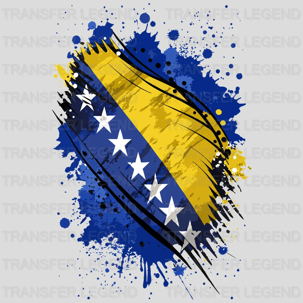 Bosna And Herzegovina Flag Design - DTF Heat Transfer - transferlegend