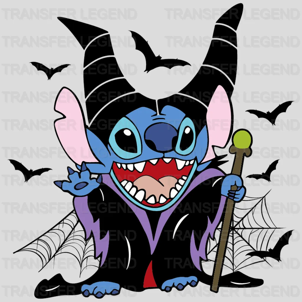 Stitch Halloween Maleficent Design - DTF heat transfer - transferlegend