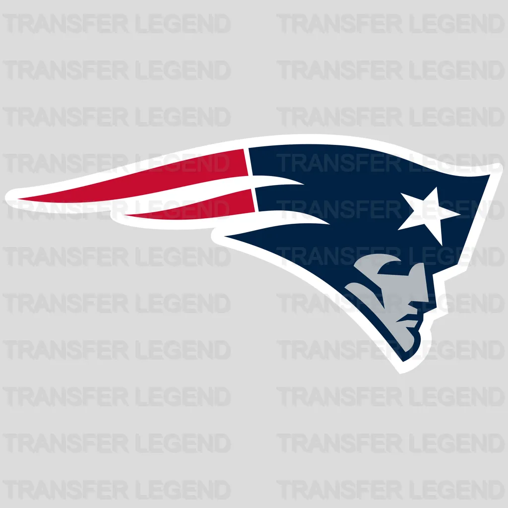 New England Patriots sleek head silhouette with paint splatter, NFL design - DTF Heat Transfer
