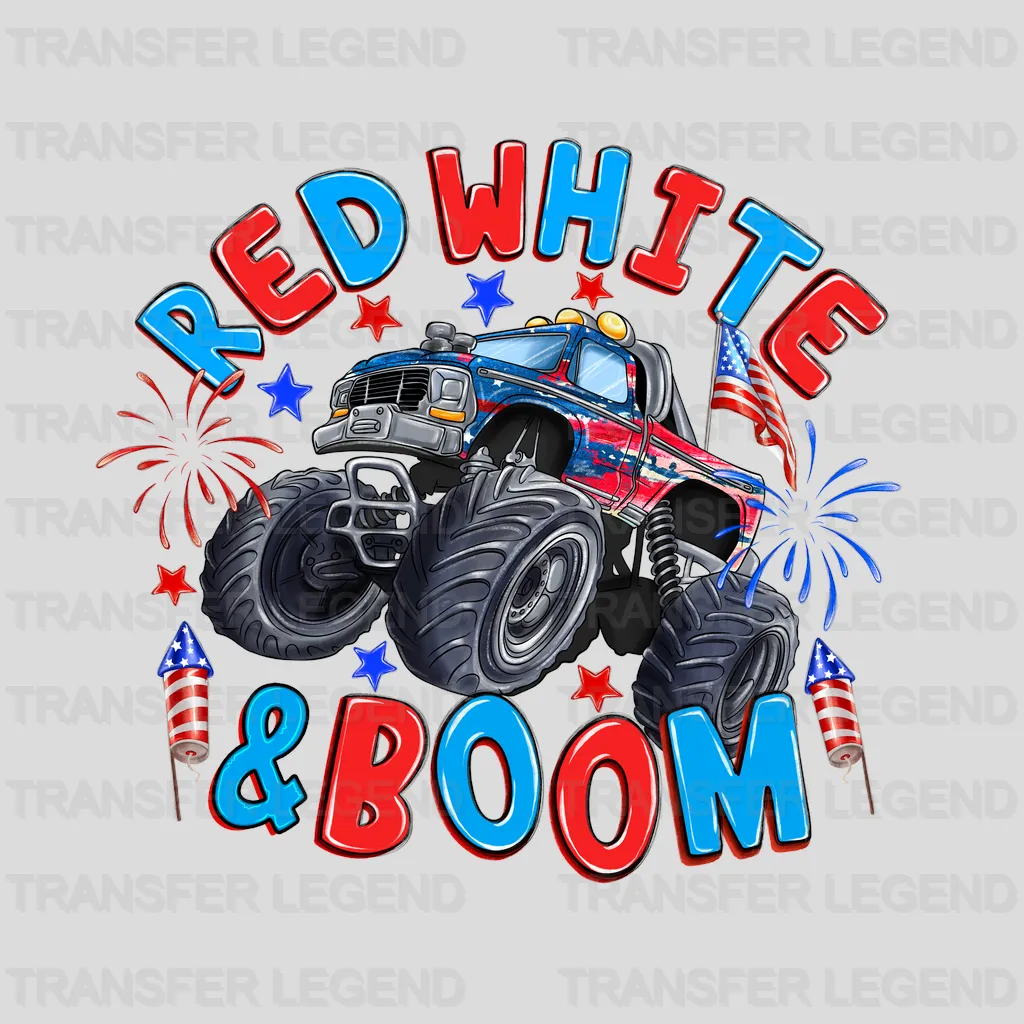 Red White & Boom 4th July Design - DTF Heat Transfers - transferlegend